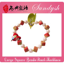 Fancy Childrens Schmuck Chunky Square Perlen Große Perlenkette für Kinder